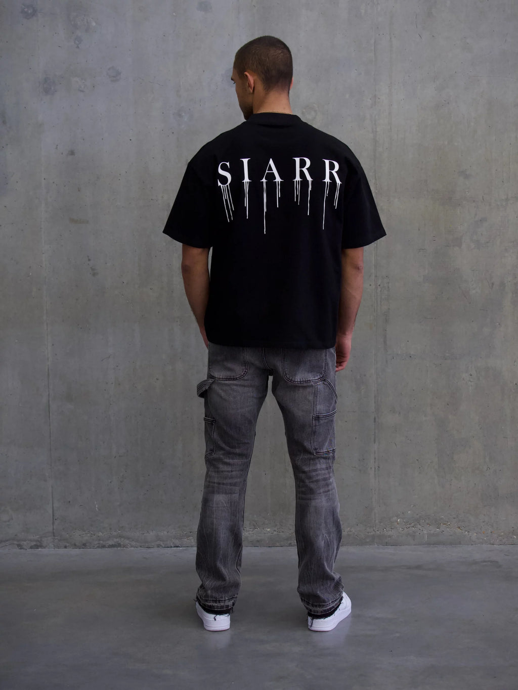 Siarr Relaxed Drip T-Shirt - Black