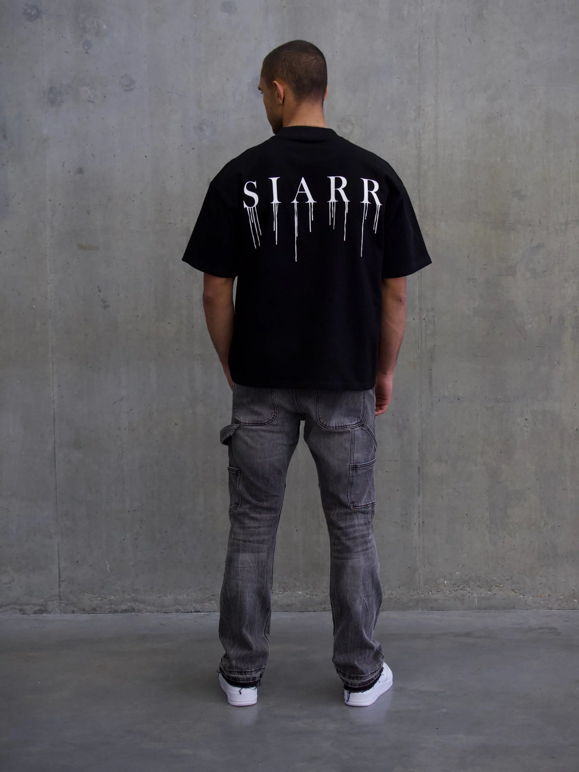 Siarr Relaxed Drip T-Shirt - Black