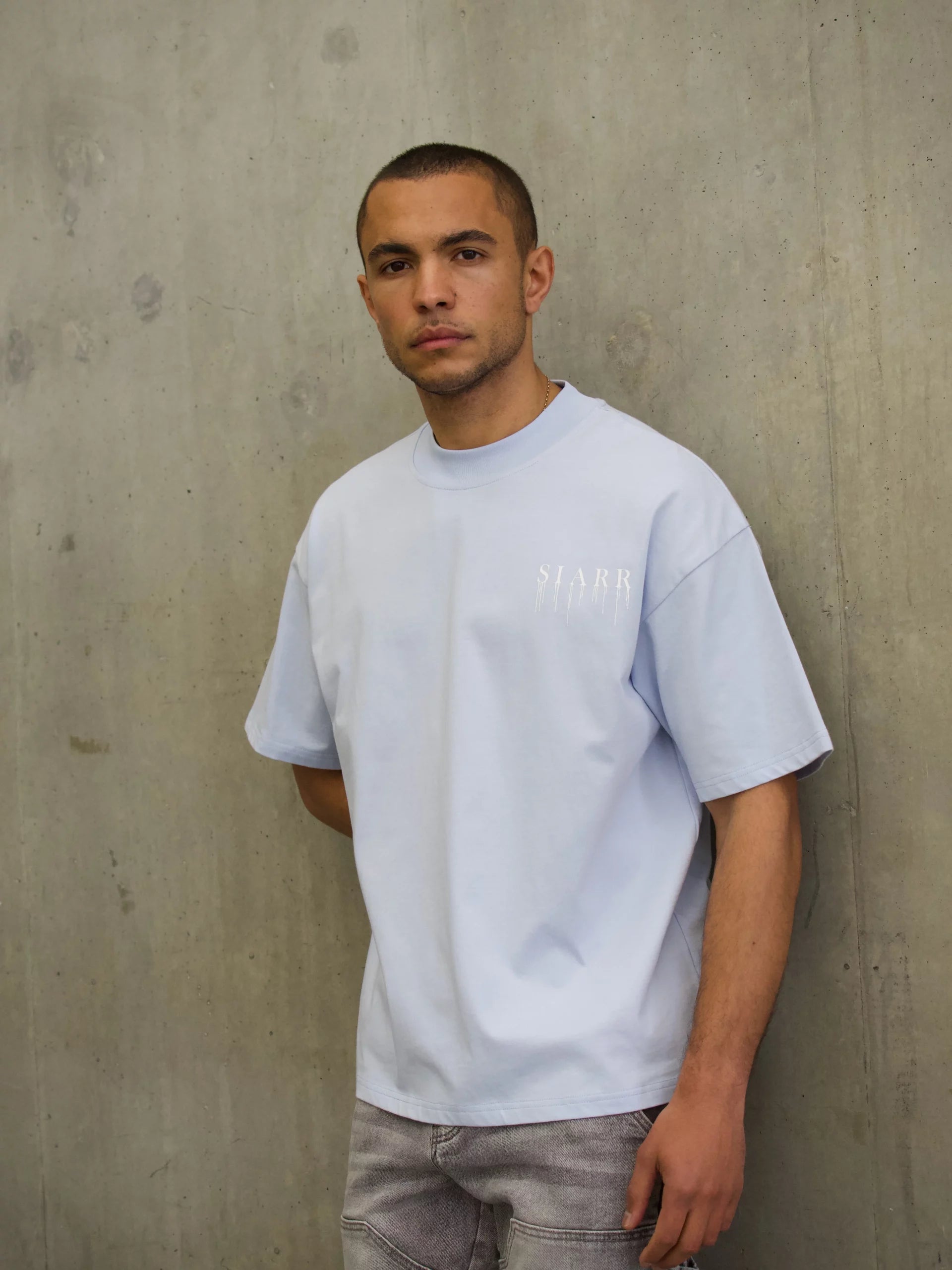 Siarr Relaxed Drip T-Shirt - Baby Blue