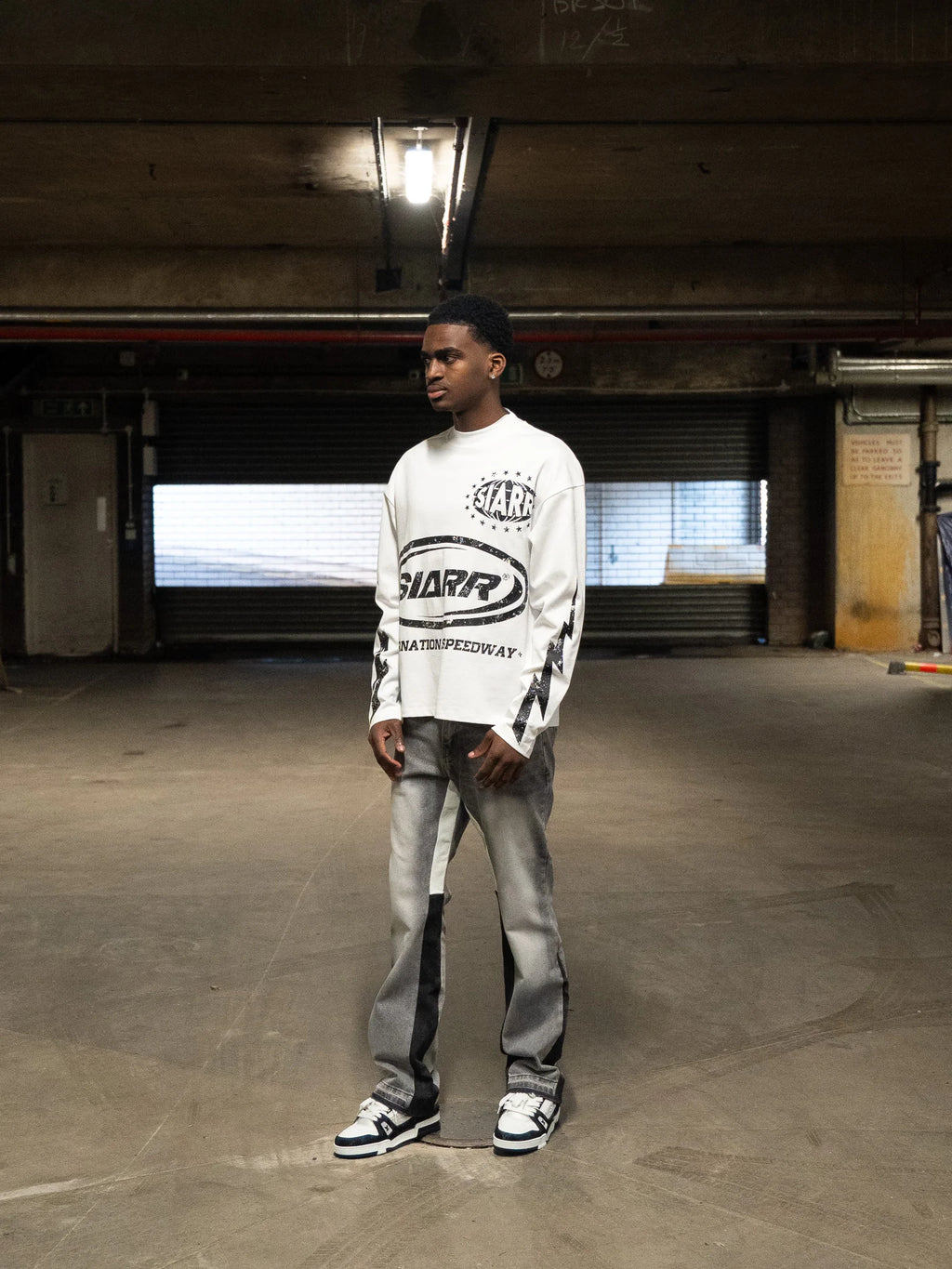 Siarr Speedway L/S T-Shirt - White