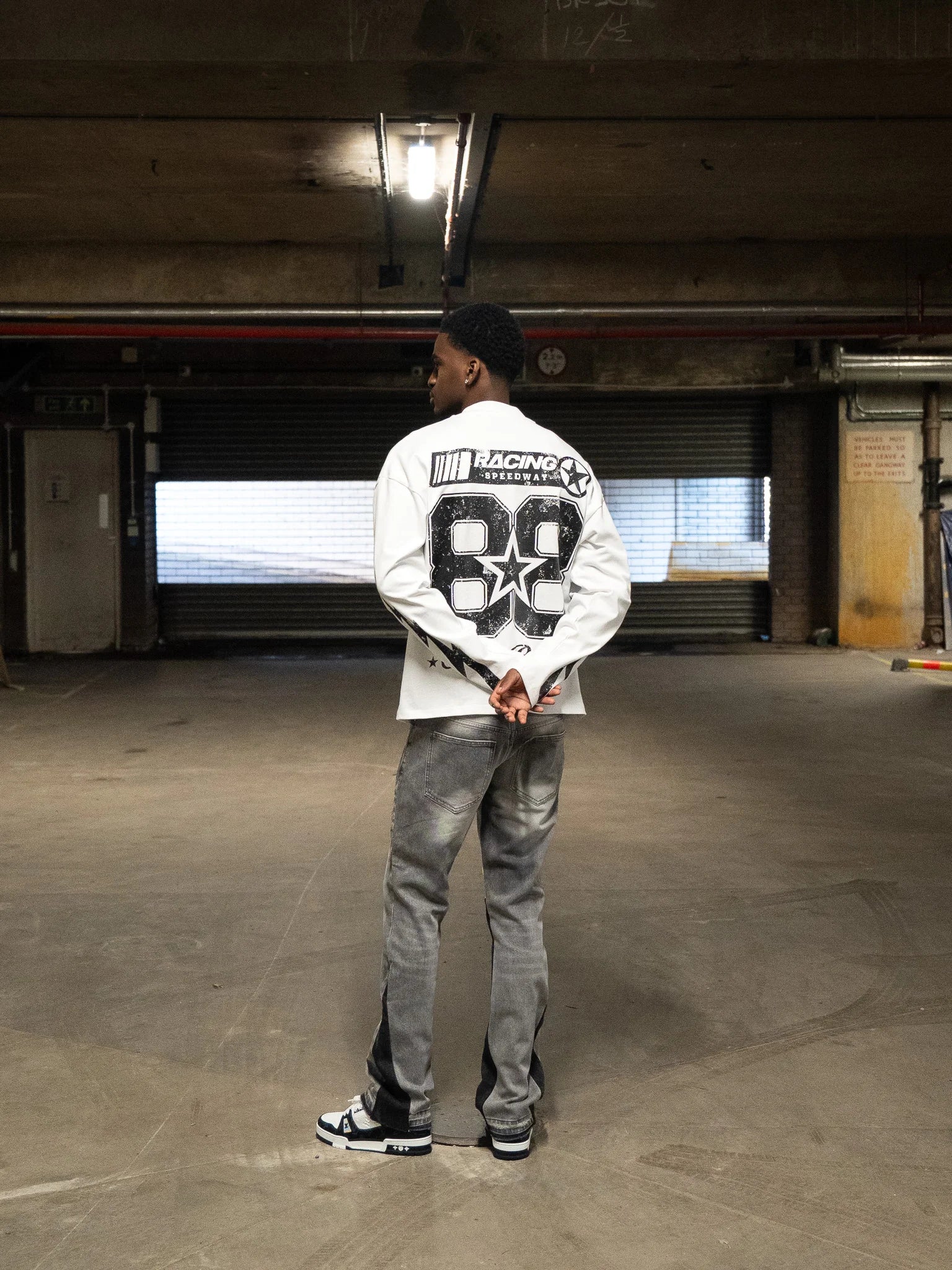 Siarr Speedway L/S T-Shirt - White