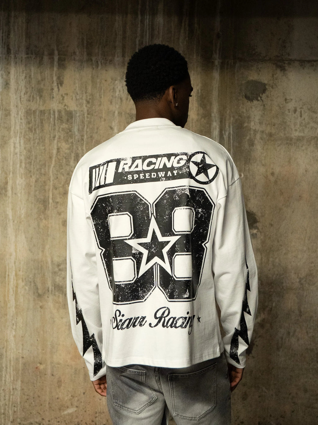 Siarr Speedway L/S T-Shirt - White