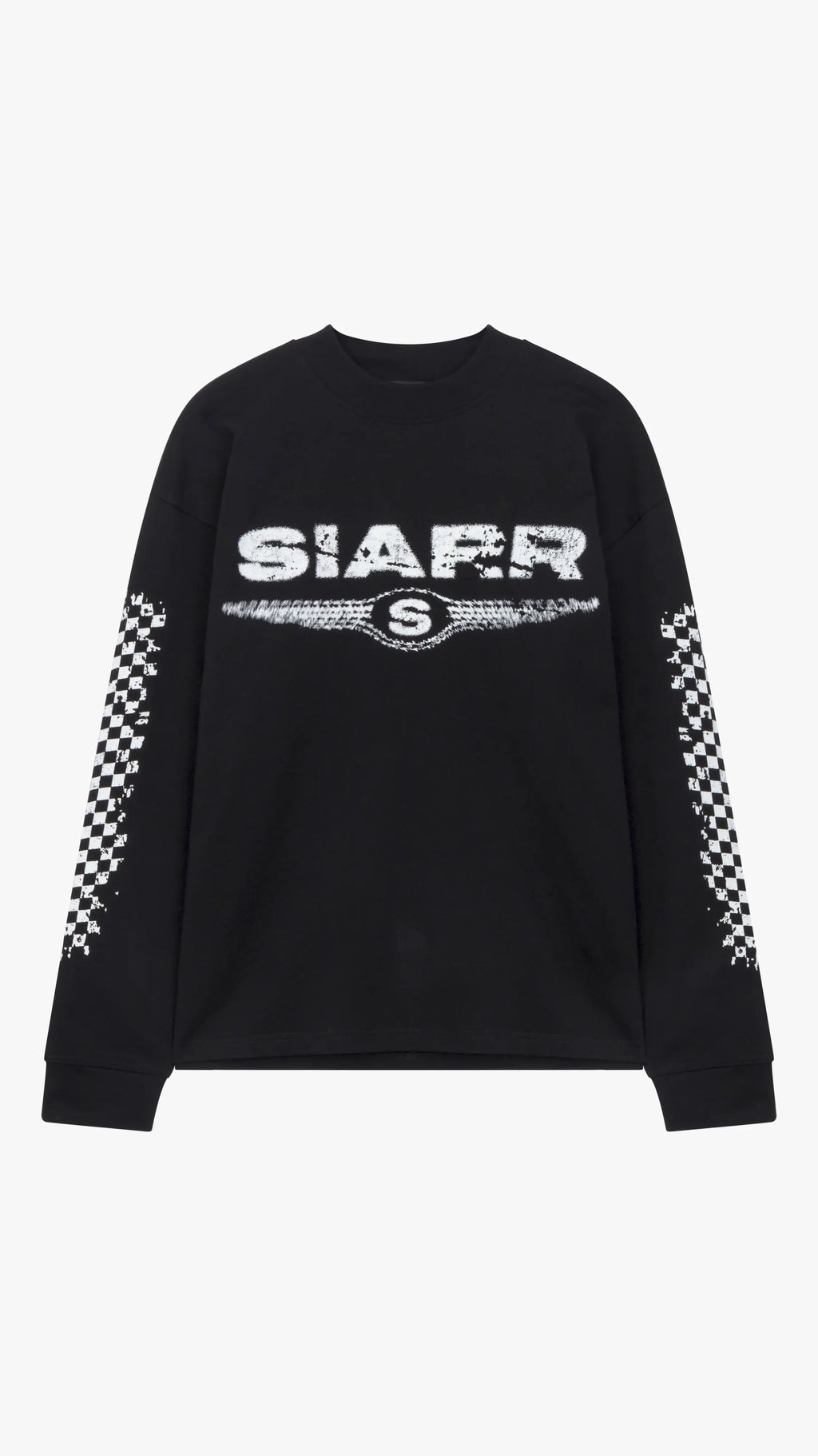 Siarr Chequered L/S T-Shirt - Black