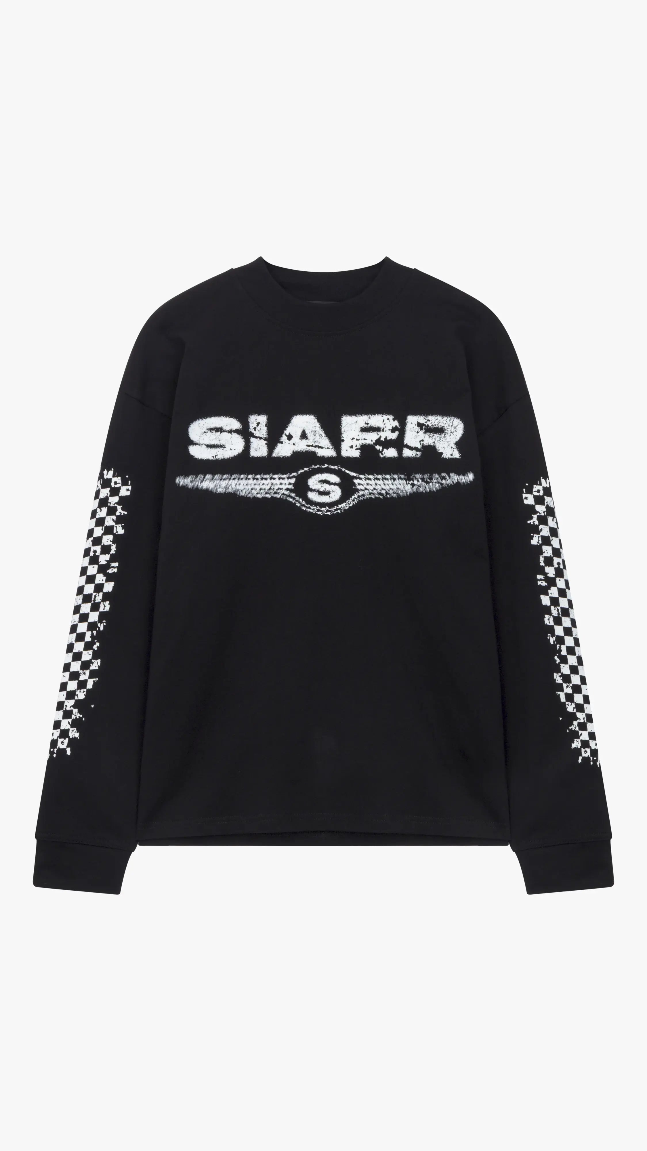 Siarr Chequered L/S T-Shirt - Black