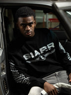 Siarr Chequered L/S T-Shirt - Black