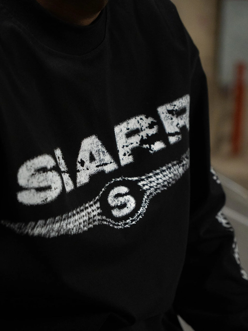 Siarr Chequered L/S T-Shirt - Black