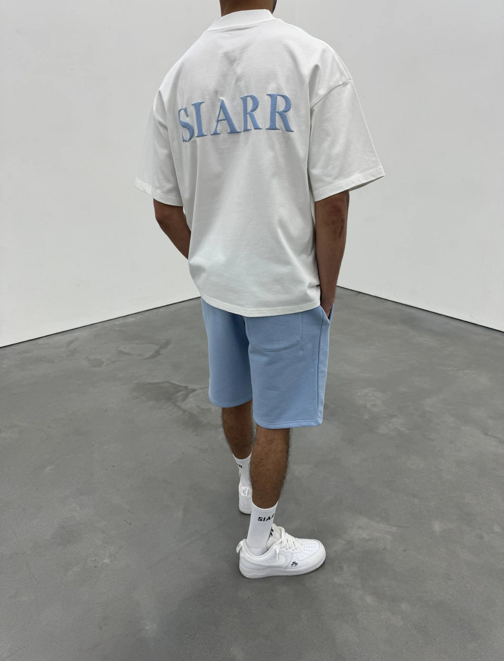 Siarr Puff T-Shirt - White / Baby Blue