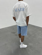 Siarr Puff T-Shirt - White / Baby Blue