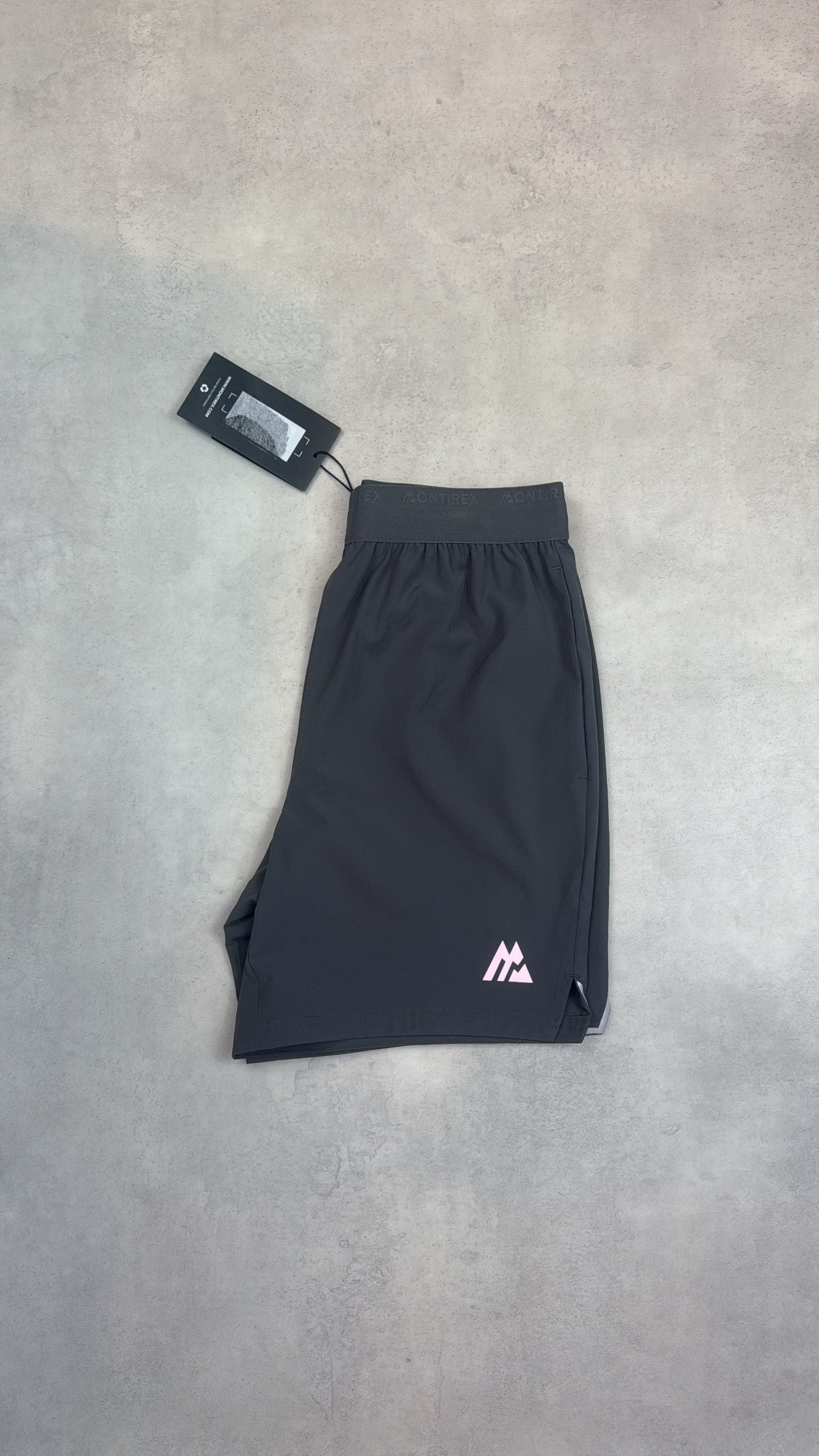 Montirex Surge 2.0 Shorts - Cement Grey/Pink Logo