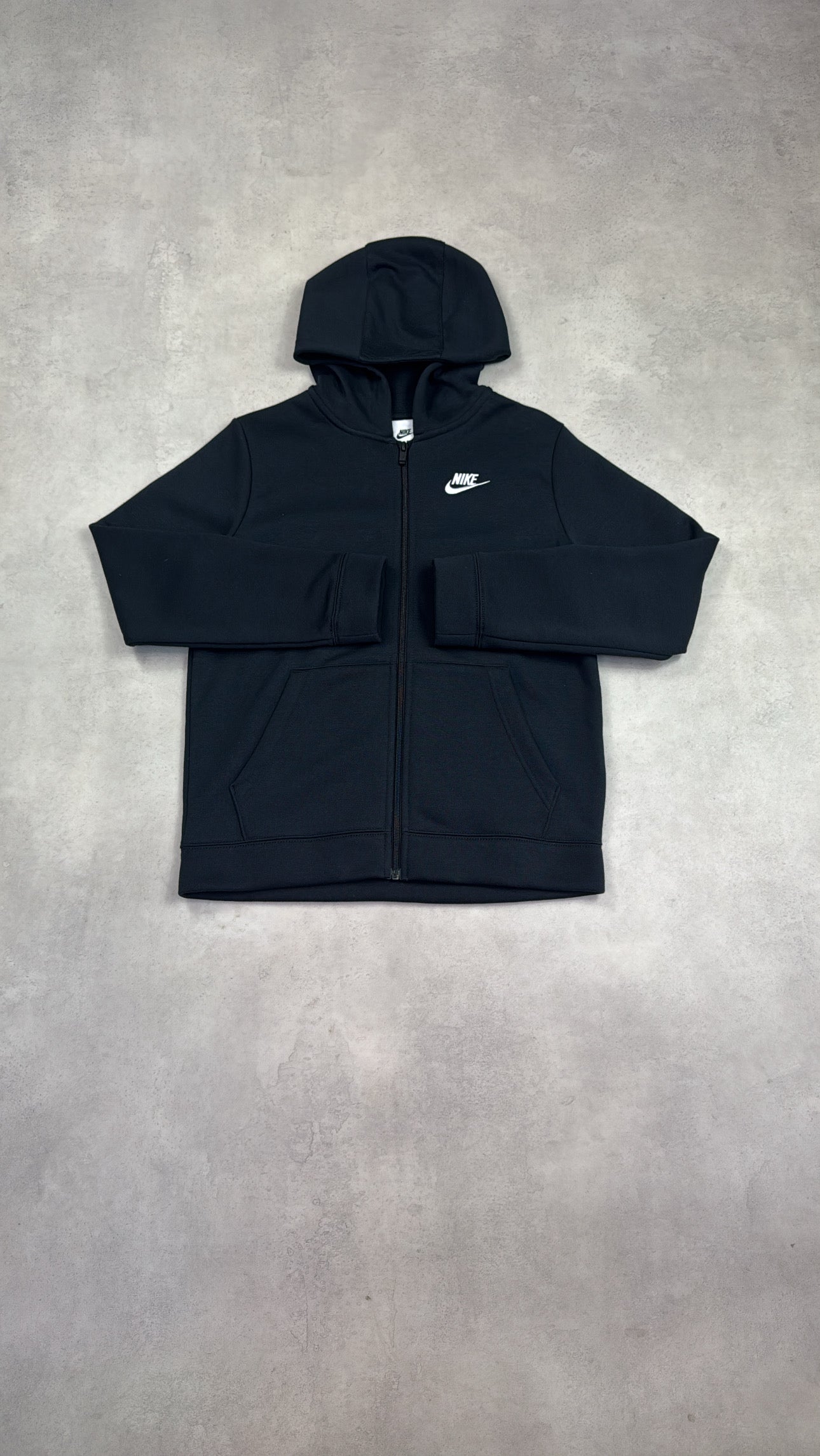Juniors Nike Zipped Club Hoodie Black