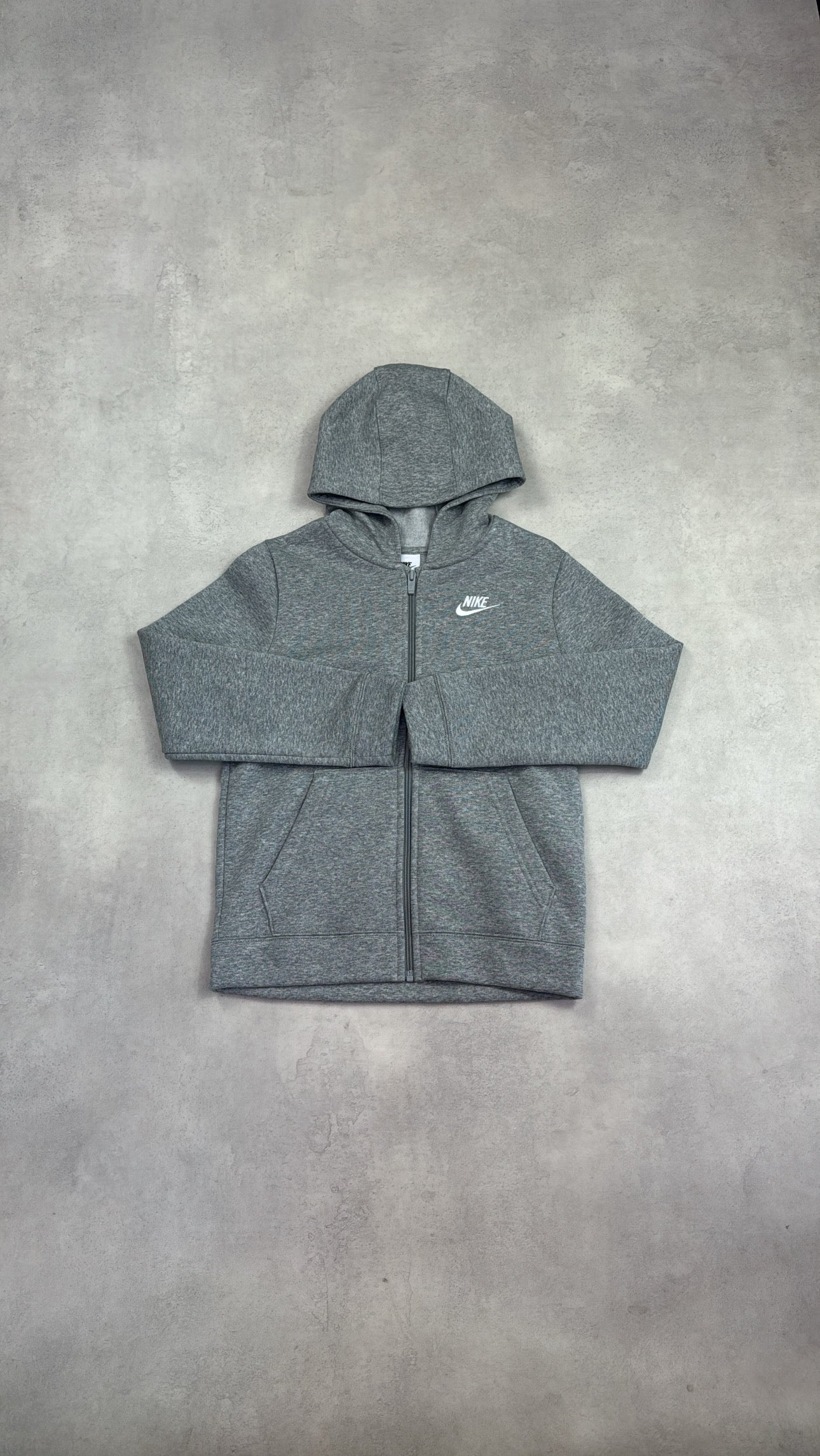 Juniors Nike Zipped Club Hoodie Grey