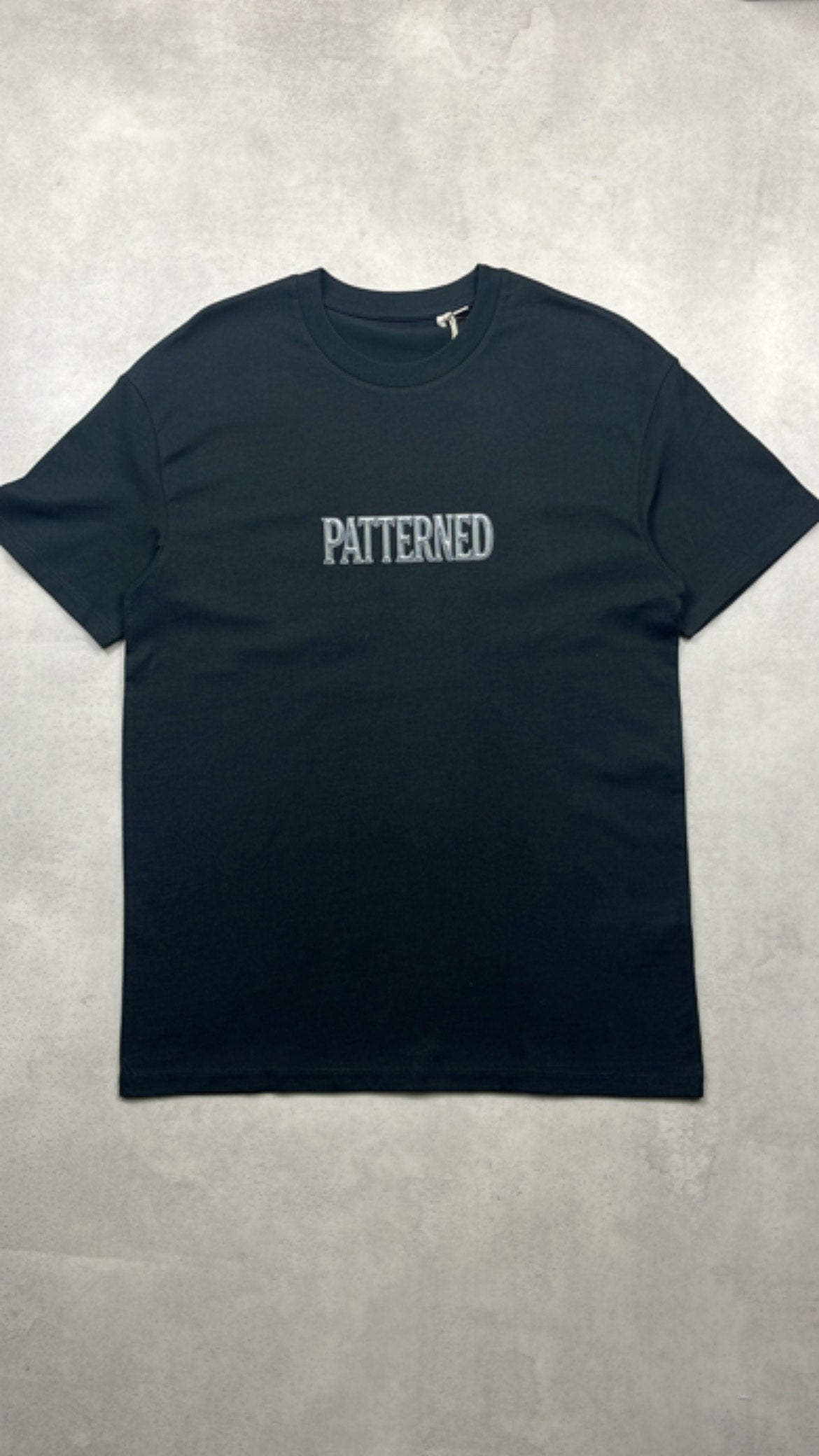Patterned 'Drip' T-Shirt Black/Silver