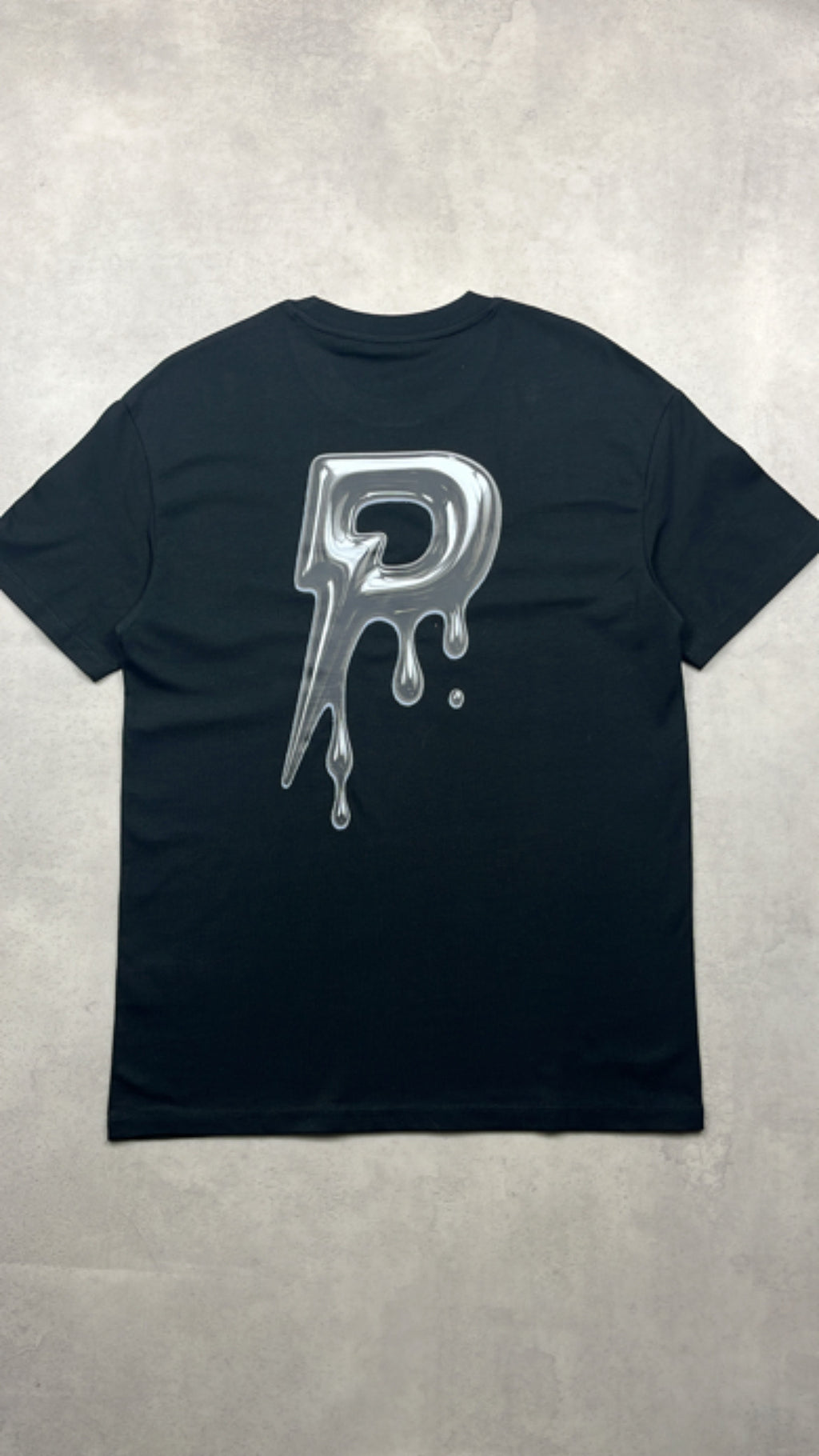 Patterned 'Drip' T-Shirt Black/Silver