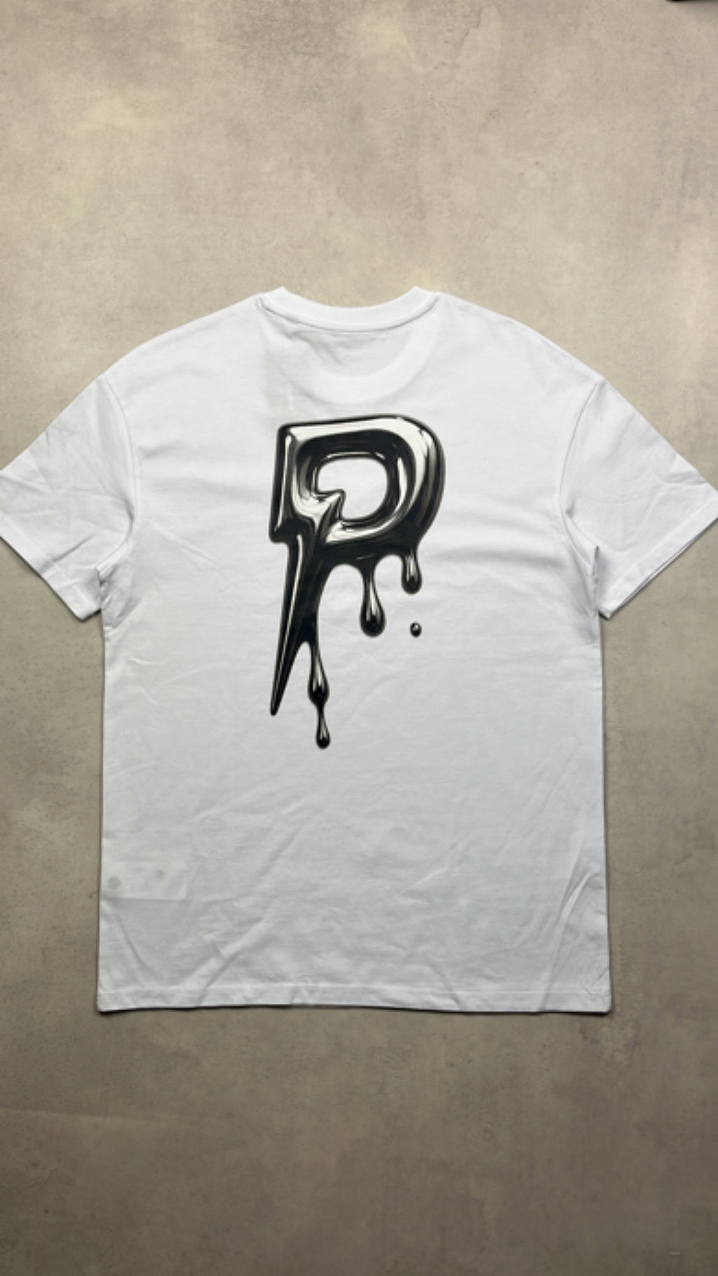 Patterned 'Drip' T-Shirt White/Silver
