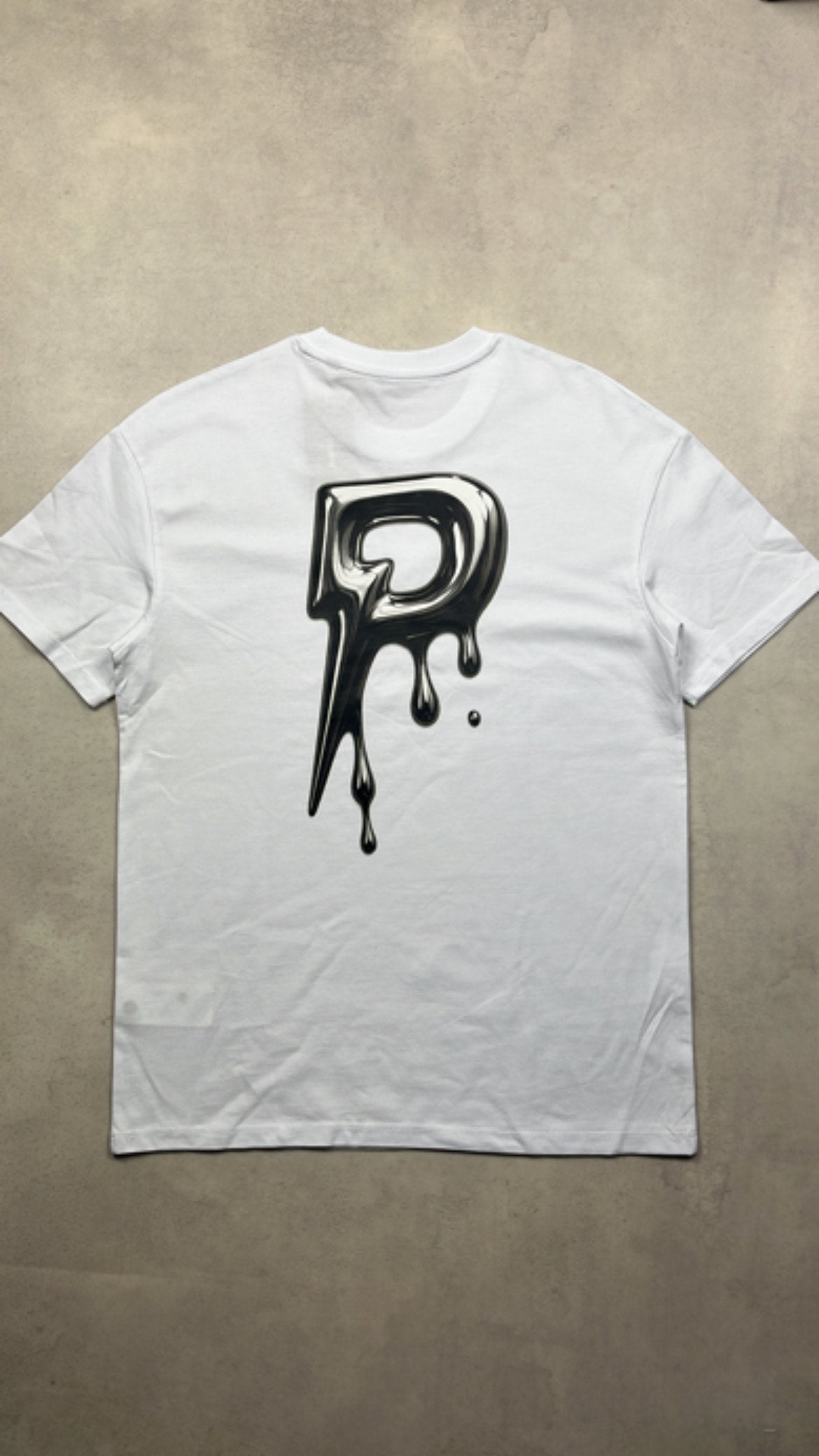 Patterned 'Drip' T-Shirt White/Silver