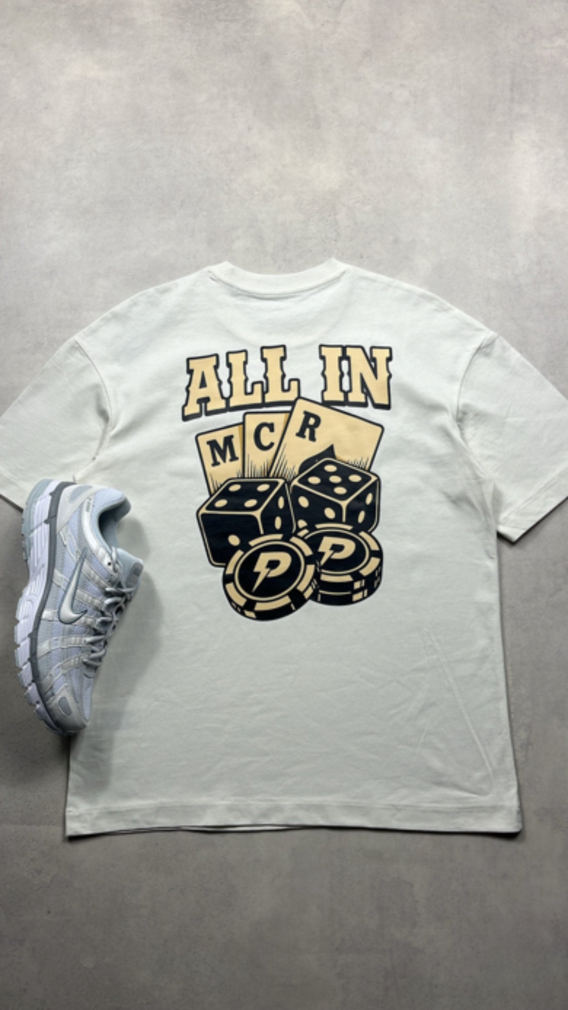 Patterned 'All In' T-Shirt - Beige