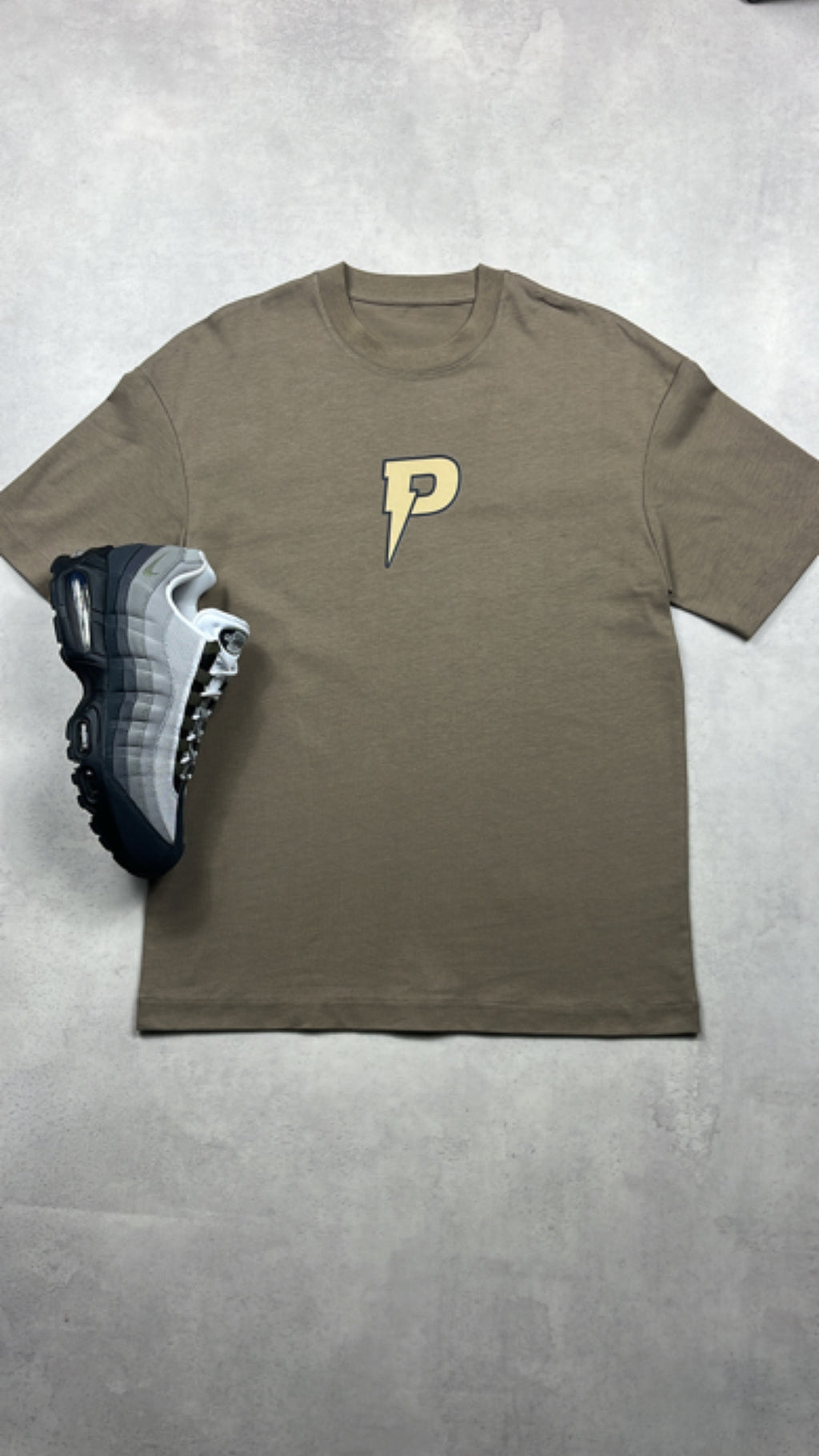 Patterned 'All In' T-Shirt - Khaki