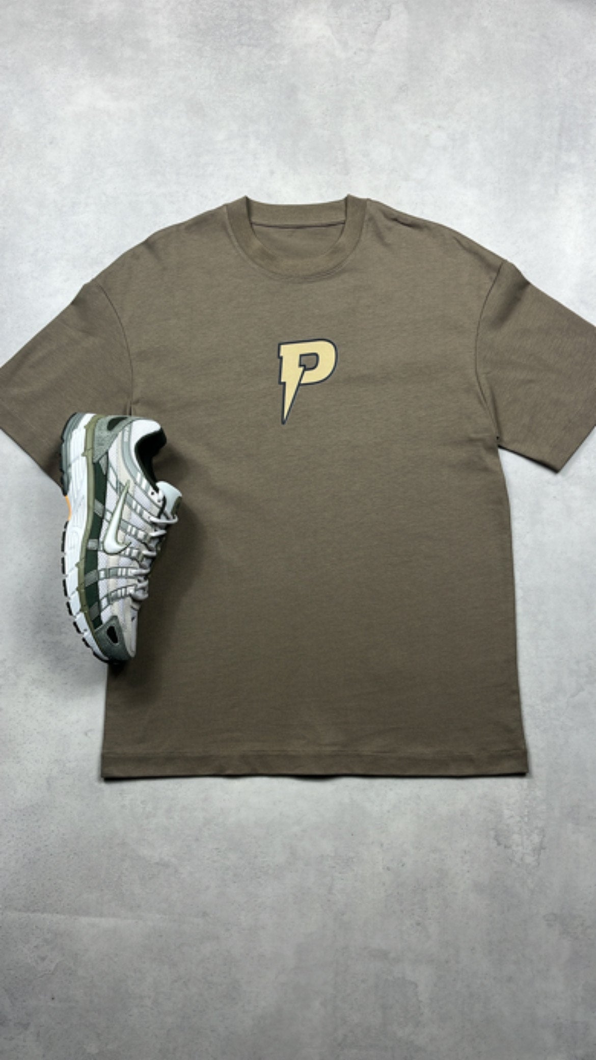 Patterned 'All In' T-Shirt - Khaki