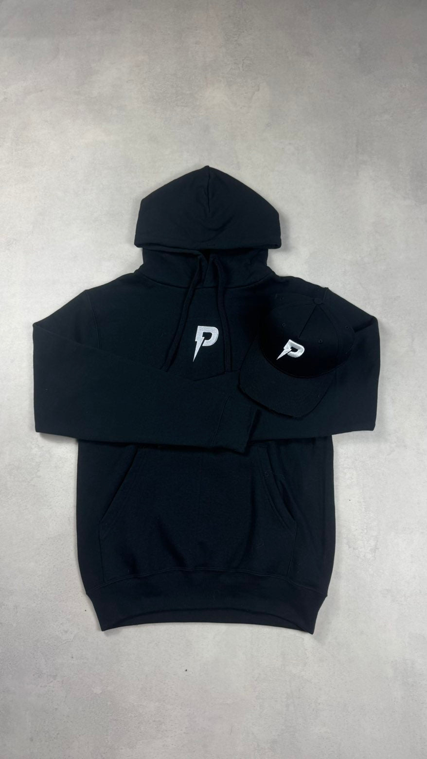 Patterned P Hoodie Black