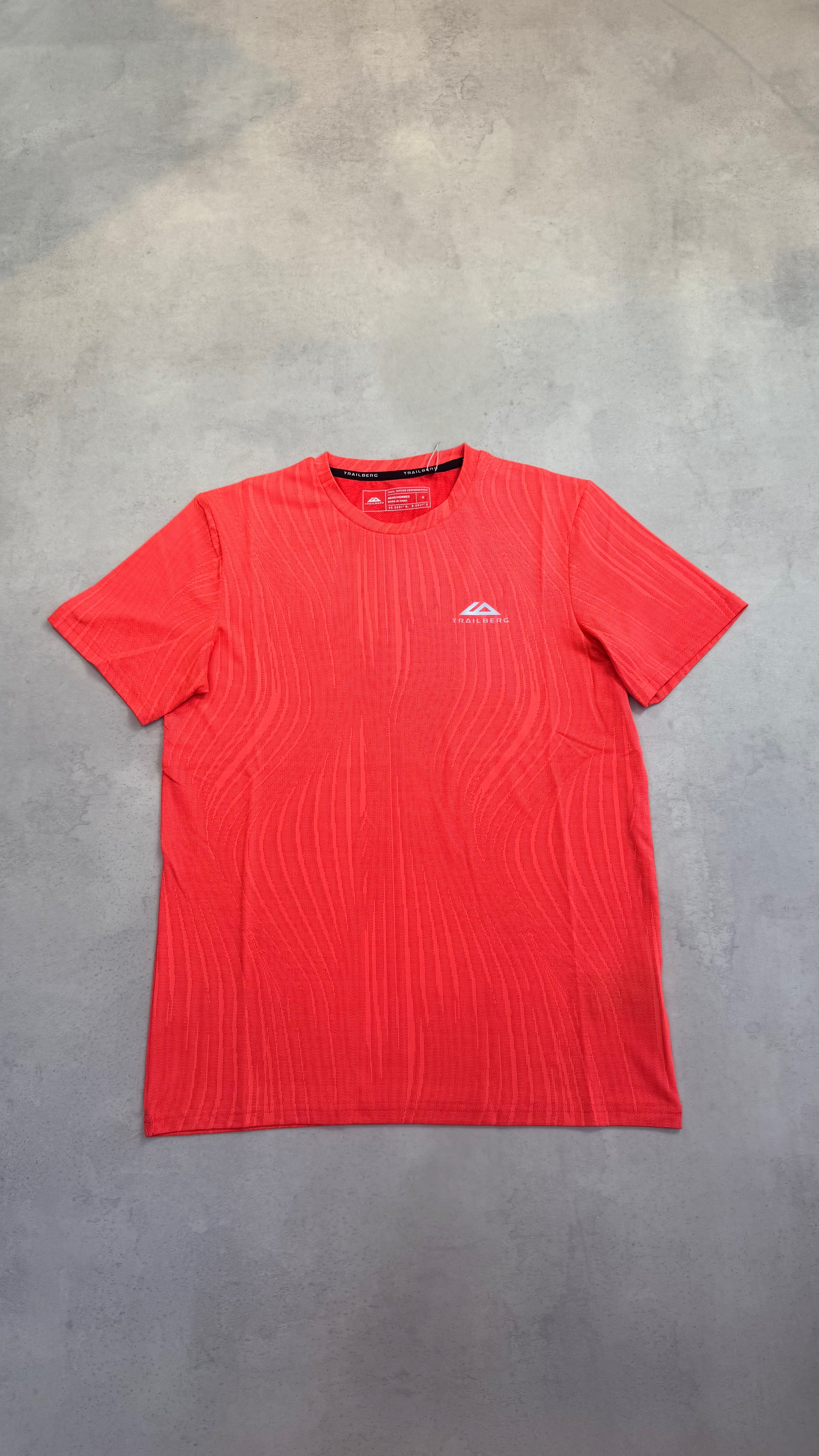 Trailberg Vertex Jacquard T-Shirt - Fiery Coral/Diva Red