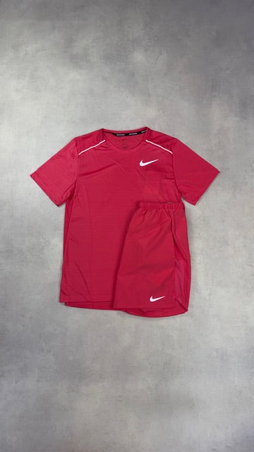 Nike Aster Pink Miler & Challenger Shorts Duo Set