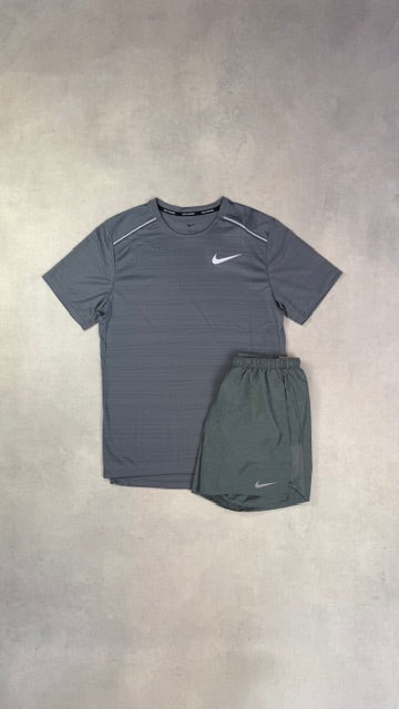 Nike Grey Miler T-Shirt & Grey Challenger Shorts Duo Set