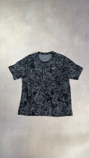 Nike 'Circuit Board' Miler T-Shirt - Black/Grey