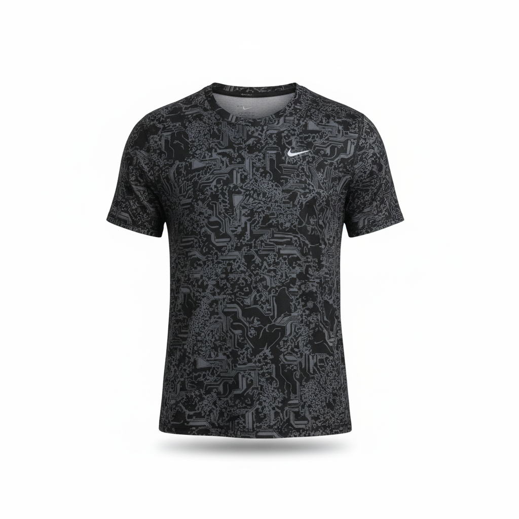 Nike 'Circuit Board' Miler T-Shirt - Black/Grey