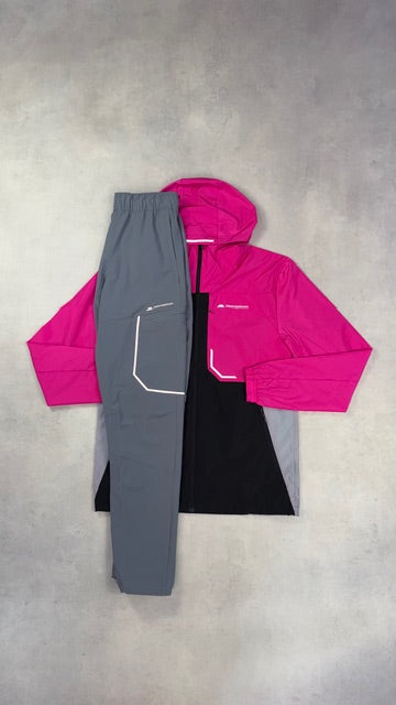 Monterrain Pink/Black Windrunner & Grey Ramble Pants Duo Set