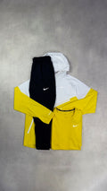 Nike UV Yellow Windrunner, Yellow Miler T-Shirt & Black Challenger Pants Tracksuit